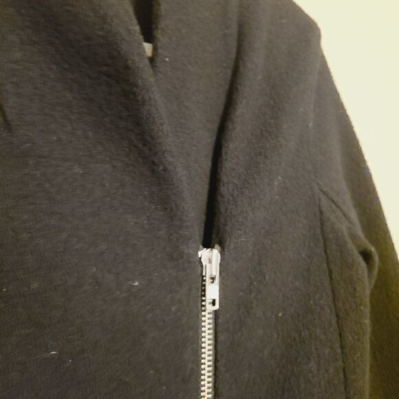 Jigsaw | Women's Black 100% Wool Diagonal Zip Jacket (Size XS) - Picture 7 of 14